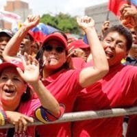 Supporters of President Nicolás Maduro participate in a rally in Caracas in support of the national Constituent Assembly