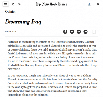 | and the invasion of Iraq New York Times 22003 | MR Online