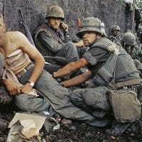 A Marine receives medical treatment in Vietnam