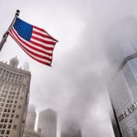 Trump Tower and Flag.