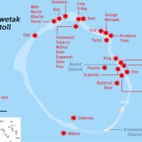 Map of atomic bombs exploded on the Marshall Islands