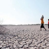 Cracking earth in Cape Town, South Africa