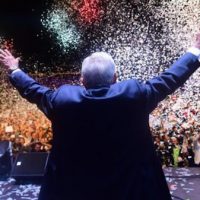 | AMLO celebrates the electoral triumph before thousands gathered in the central square of Mexico City last Sunday Image From CNN | MR Online