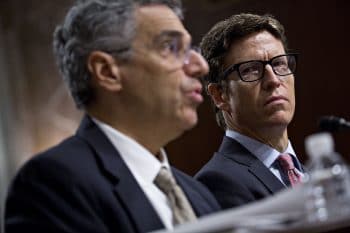 | Andrew DeVore vice president and associate general counsel with Amazoncom Inc right listens as Len Cali senior vice president of global public policy with ATT Inc speaks during a Senate Commerce Committee hearing on consumer data privacy in Washington DC on Sept 26 2018 Photo Andrew HarrerBloomberg via Getty Images | MR Online