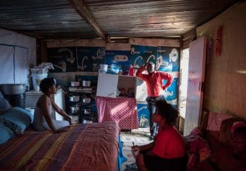 | 29 May 2018 Mqapheli Bonono an elected member of Abahlali baseMjondolos interim national council speaking to residents of a shack in the Enkanini settlement in Cato Manor Durban Madelene Cronjé New Frame | MR Online