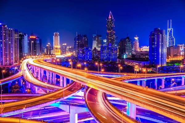 | EHW4TG beautiful interchange overpass and city skyline Image shot 122013 Exact date unknown | MR Online