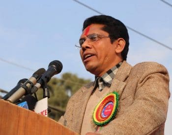 | Prakanda speaking at a rally | MR Online