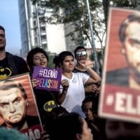 Protestors Rally Against Brazilian Presidential Candidate Jair Bolsonaro