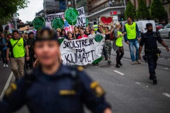 | Greta Thunberg 2ndL behind the banner the 16 year old Swedish climate activist marches during the Global Strike For Future movement on a global day of student protests aiming to spark world leaders into action on climate change in Stockholm Sweden on May 24 2019 Jonathan NackstrandAFPGetty Images | MR Online