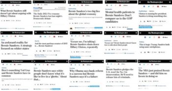 | Fifteen of the 16 negative stories on the Bernie Sanders campaign that the Washington Post ran over a 16 hour period FAIRorg 3816 | MR Online