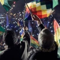 Evo Morales and Alvaro García Linera in a mobilization on October 28 in La Paz. Photo- Evo Morales twitter