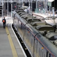 An empty looking platform at Edinburgh Waverley station