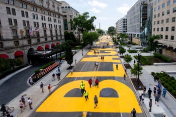 | Black Lives Matter is painted onto 16th Street in DC June 5 2020 Khalid Naji Allah | Executive Office of the Mayor | MR Online