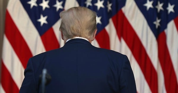 | President Donald Trump walks away after making a statement in the Rose Garden on June 1 2020 in Washington DC Photo Chip SomodevillaGetty Images | MR Online