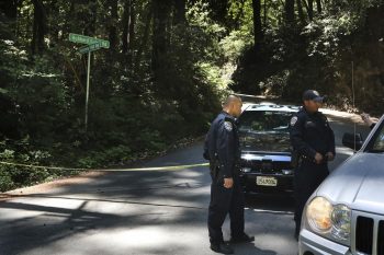 | California Highway Patrol officers keep a road closed in Ben Lomond near Santa Cruz Calif on June 8 2020 as FBI agents continue processing the scene where Santa Cruz County Sheriffs Sgt Damon Gutzwiller was killed by Staff Sgt Steven Carrillo Photo Shmuel ThalerThe Santa Cruz Sentinel via AP | MR Online