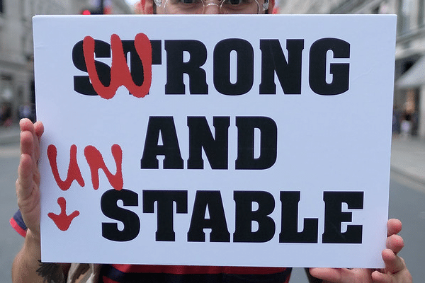 | Strong and Stable Equals Wrong and Unstable On Thursday 12 July 2018 US president Donald Trump the most dangerous man in the world was welcomed to the United Kingdom by the British prime minister Theresa May The following day the streets of London witnessed the biggest protest for over a decade as thousands marched on Trafalgar Square to express their anger at the British government extending a red carpet welcome for Trump Flickr Alisdare Hickson | MR Online