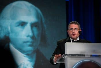 | Leonard Leo speaks at the 2017 National Lawyers Convention where he introduced future SCOTUS Judge Neil Gorsuch Sait Serkan Gurbuz | AP | MR Online