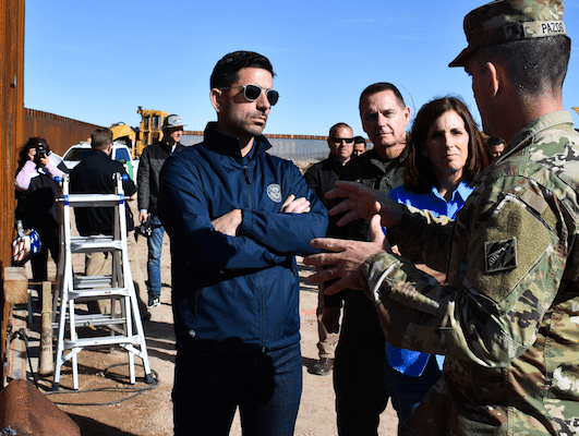 | US Army Commander Col Rafael Pete Pazos speaks to Secretary of Homeland Security Chad F Wolf and Sen Martha McSally in Yuma Arizona on January 10 2020 Catherine Carroll | DVIDS | MR Online