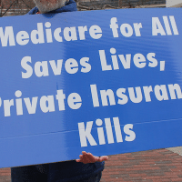 | Demand SINGLE PAYER Expanded Improved Medicare for All HR 676 Now Protest at the Baltimore Convention Center on Pratt at South Charles Street in Baltimore MD on Saturday morning 11 February 2018 Photo Elvert Barnes Photography | MR Online