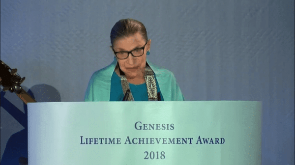 | RUTH BADER GINSBURG ACCEPTS ISRAELI PRIZE IN JULY 2018 IN TEL AVIV SCREENSHOT | MR Online