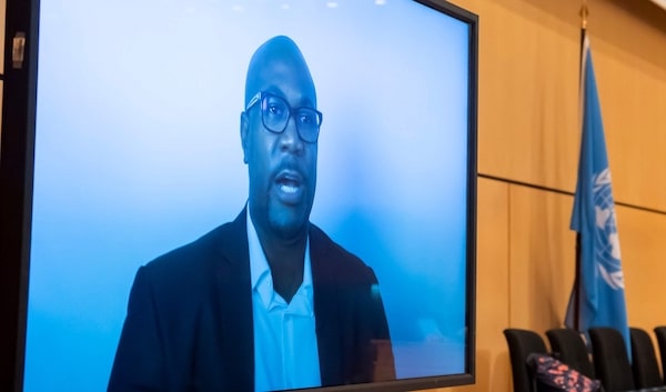 | Philonise Floyd left brother of George Floyd speaks via video message at the Human Rights Council of the United Nations in Geneva Switzerland June 17 during an urgent debate on current racially inspired human rights violations systematic racism police brutality against people of African descent and violence against peaceful protests Photo Martial TrezziniKeystonePoolAP | MR Online