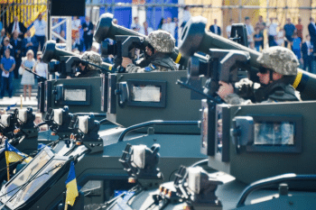 | Ukrainian service members ride on armored personnel carriers with Javelin anti tank missiles during a military parade in Kiev on August 24 2018 Source slatecom | MR Online