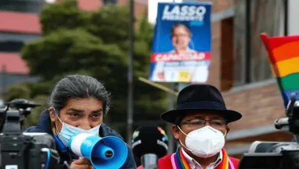 | Candidate Yaku Perez L outside the National Electoral Council CNE in Quito Ecuador Feb11 2021 | Photo EFE | MR Online