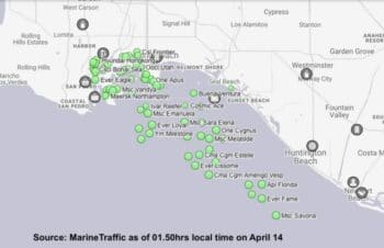 | The record boxship congestion in San Pedro Bay shows little sign of abating as evidenced in satellite tracking captured today | MR Online