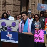 Landon Richie testifying against anti-trans legislation at the Capitol in 2019. COURTESY OF LANDON RICHIE