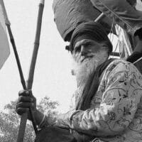 A farmer from Punjab protests during a tractor march on Republic Day on GT Karnal Bypass Road in Delhi, 26 January 2021. Vikas Thakur / Tricontinental: Institute for Social Research