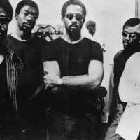 Eldridge Cleaver with members of the Black Panther Party