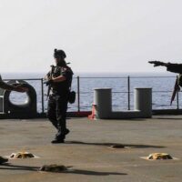 Tunisian navy personnels aboard USS Hershel “Woody” Williams (ESB 4) on May 23 when the Phoenix Express 2021 was underway. Photo : AFRICOM