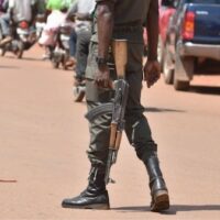 A soldier patrols the streets of Ouagadougou, Burkina Faso, October 2018.