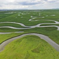 Aerial photo taken on July 17, 2021 shows a view of the grassland in Saibei management district of Zhangjiakou, north China's Hebei province. [Photo/Xinhua]