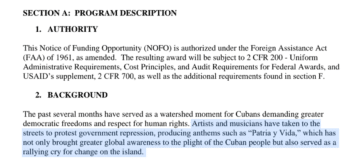 | A June 2021 USAID appeal for grant proposals in Cuba singles out Patria y Vida as a major propaganda victory | MR Online