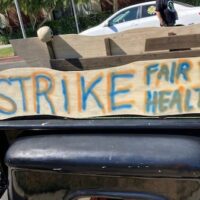 Placard from a IATSE solidarity rally in Los Angeles.