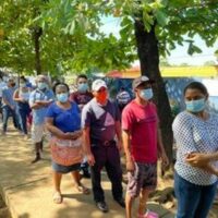 Voters waiting their turn in line, Nicaragua