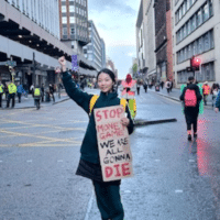 Kang Minjin of the Justice Party of Korea at COP26 in Glasgow, 6 November 2021. Photograph by Hwang Jeongeun.