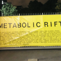 Billboard for the Metabolic Rift exhibition tour, a reimagined version of the iconic experimental music festival, Berlin Atonal