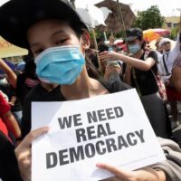 Protest by students in Thailand.