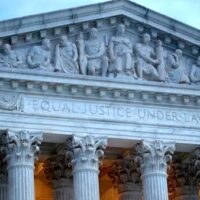 The Supreme Court building in Washington, Sunday, May 3, 2020. (AP Photo/Patrick Semansky)