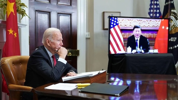 | President Biden at a virtual summit with Chinas President Xi Jinping Source axioscom | MR Online