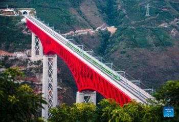 | The China Laos Railway provides a major goods transport link for ASEAN countries and China Photo shows an electric multiple unit EMU high speed passenger train as it crosses a major bridge over the Yuanjiang River in southwest Chinas Yunnan Province The China Laos Railway is a flagship project of the Belt and Road Initiative BRI XinhuaWang Guansen | MR Online