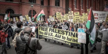 | A 2017 protest against US aid for Israel in Washington DC Photo by Ted Eytan | MR Online