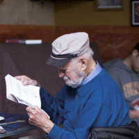 Lawrence Ferlinghetti in 2012. (Cmichel67 – Own work, CC BY-SA 4.0, Wikimedia Commons)