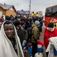 African students trying to get out of Ukraine have faced racism at the border. They’ve been prevented from getting on buses being told that Ukrainians come first.