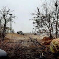 Ukrainian government photo of soldiers during battle in Mariupol on March 15.