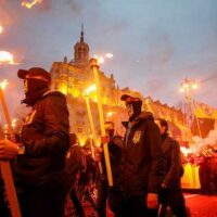 A march of the Azov Battalian, Svoboda, and other far-right radical groups in Kiev, October 14, 2017. (Photo: Reuters / Gleb Garanich)