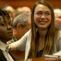 Plaintiffs in the Juliana v. United States lawsuit attend court hearing in June 2019. (Robin Loznak/AP)