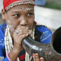 A mandi woman in Adivasi day.